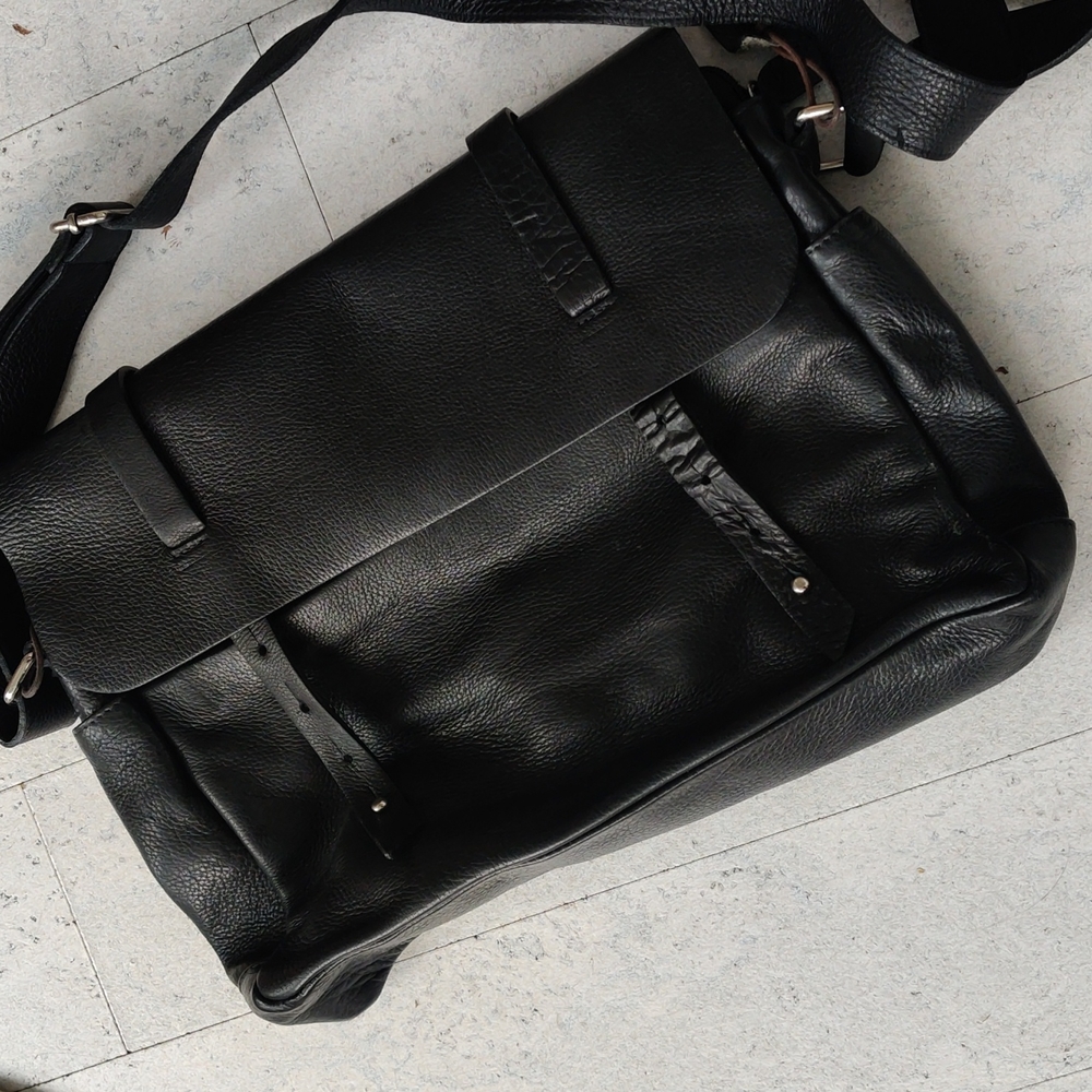 Italian Genuine Leather Crossbody Messenger Briefcase Bag